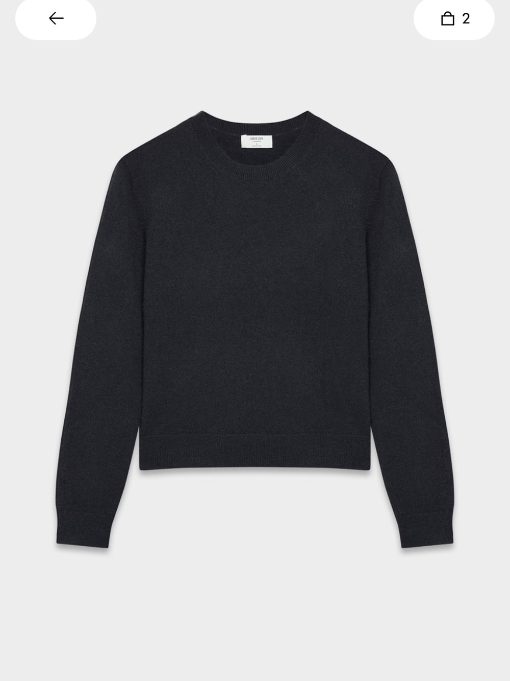 Aritzia Bare Cashmere Bloor Sweater - Dark Navy Night